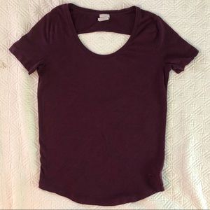 PINK Maroon Open Back Tee